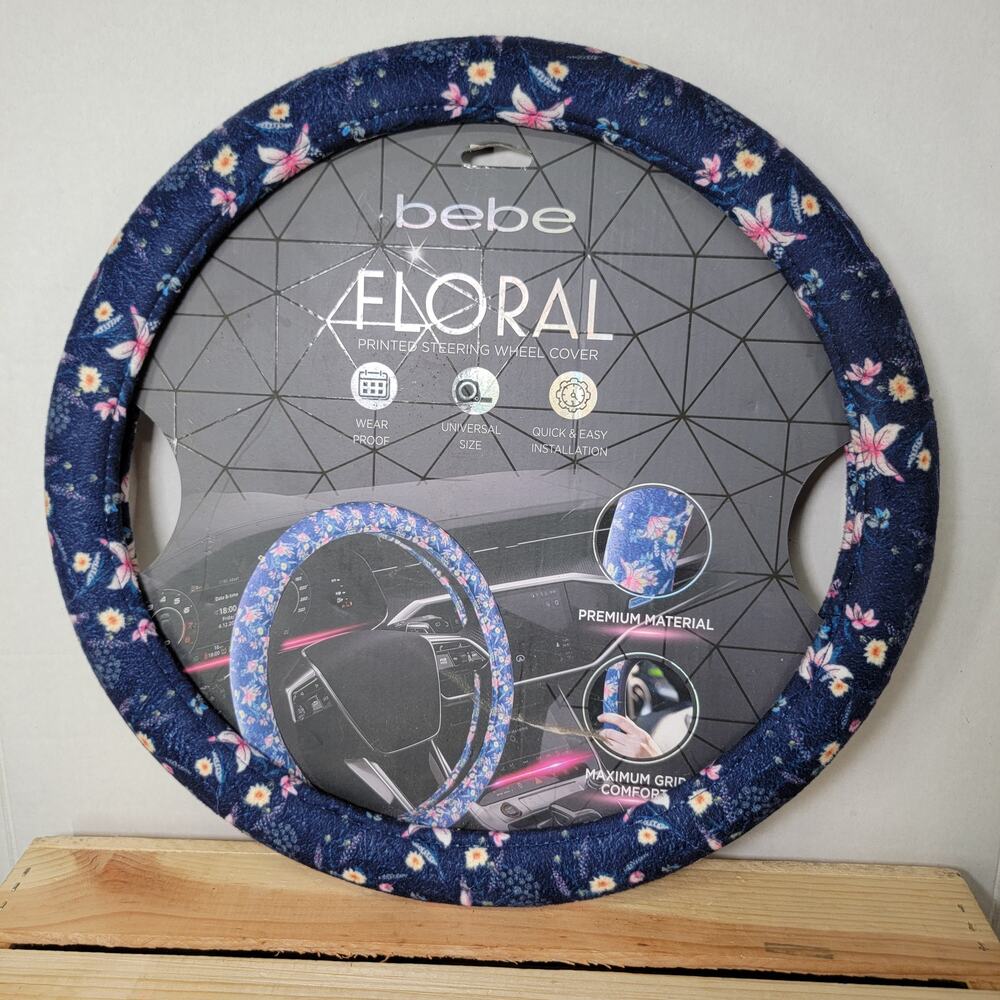 Bebe Floral Printed Steering Wheel Cover - NEW